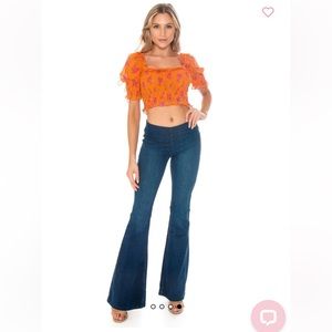 FREE PEOPLE We The Free Penny Pull On Mid Rise Flare Jeans 29L